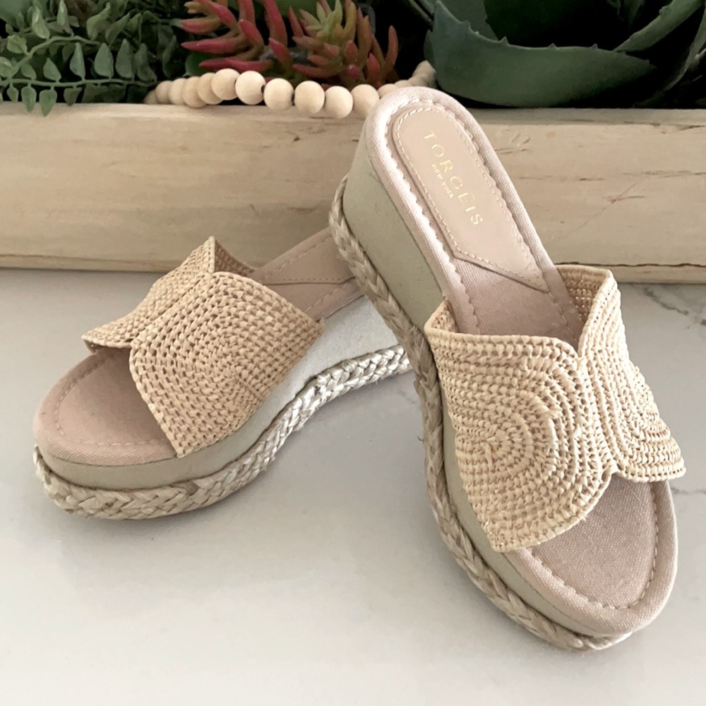 TORGEIS Ratan espadrille Light natural wedge boho